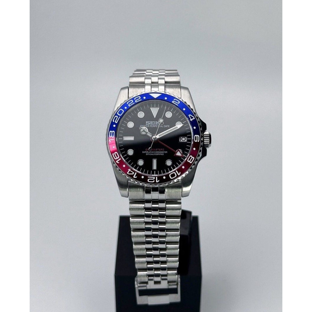 Custom Seiko Mod Pepsi GMT Master II w Ice Blue Lume 36mm